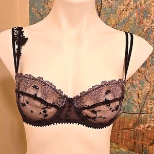 38B Passionata Gray And Silver Lace Bra